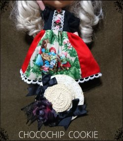画像3: 商品紹介　白雪姫ワンピース+黒薔薇リボン麦わら帽子セット